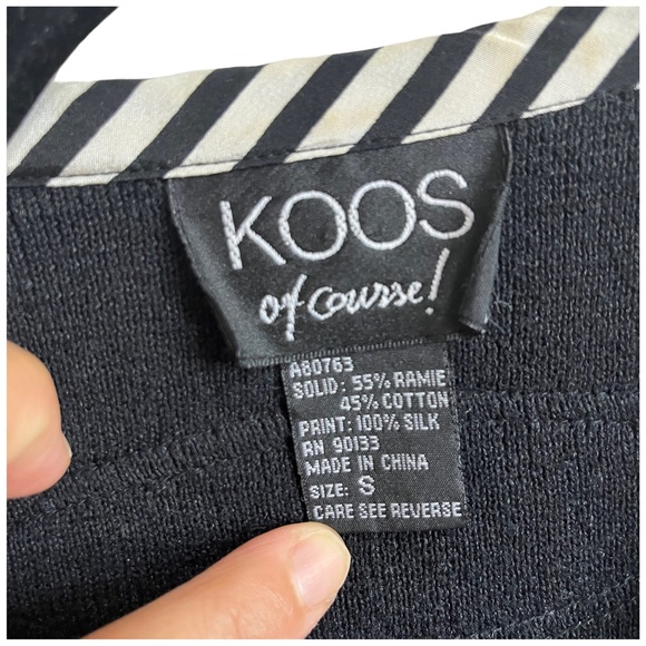 Koos of course Sweater buttoned pockets silk detailing sz small S - Picture 9 of 14